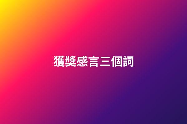 獲獎感言三個詞