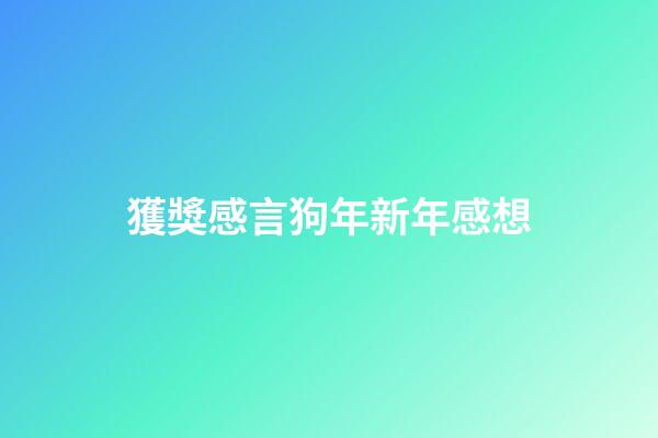 獲獎感言狗年新年感想