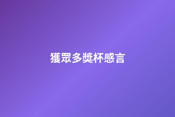 獲眾多獎杯感言