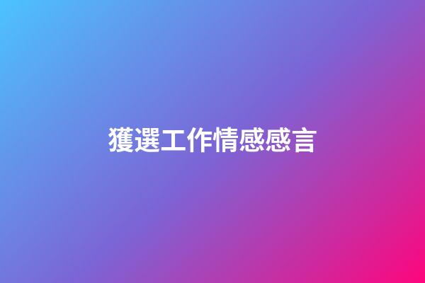 獲選工作情感感言
