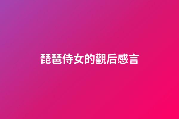 琵琶侍女的觀后感言