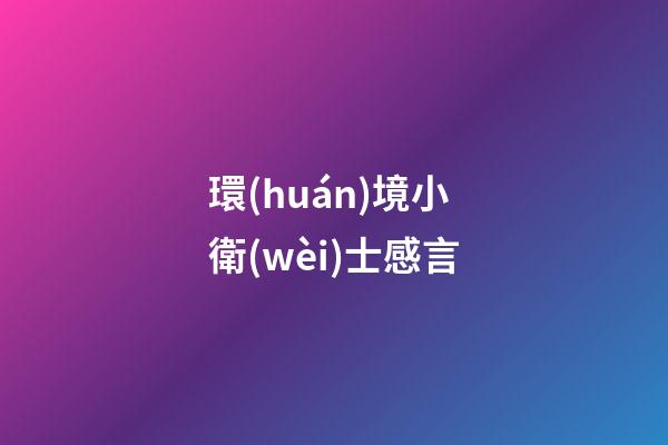 環(huán)境小衛(wèi)士感言