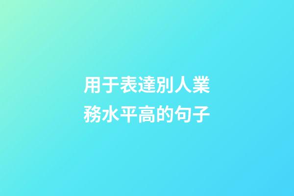 用于表達別人業務水平高的句子