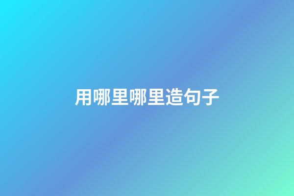 用哪里哪里造句子