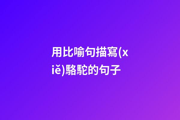 用比喻句描寫(xiě)駱駝的句子