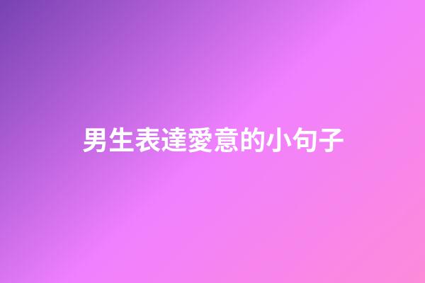 男生表達愛意的小句子