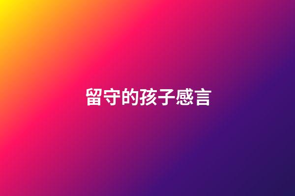 留守的孩子感言