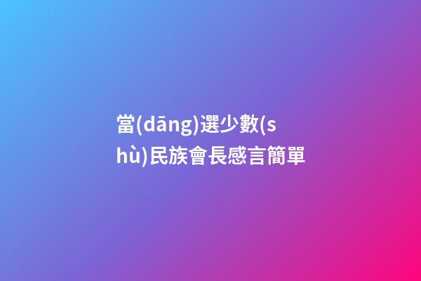 當(dāng)選少數(shù)民族會長感言簡單