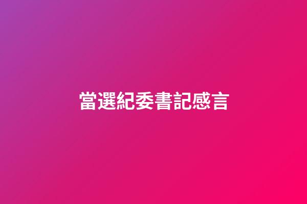 當選紀委書記感言
