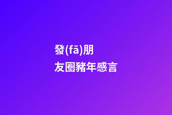發(fā)朋友圈豬年感言