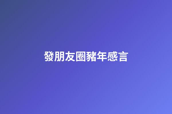 發朋友圈豬年感言