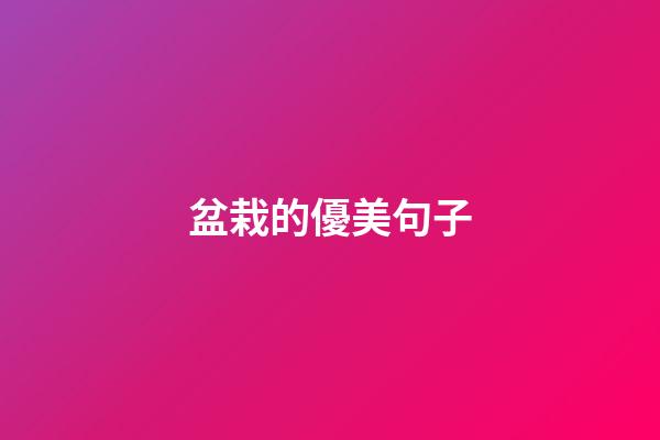 盆栽的優美句子