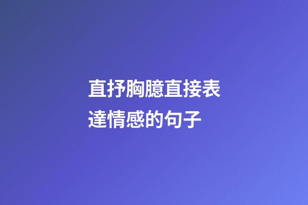 直抒胸臆直接表達情感的句子