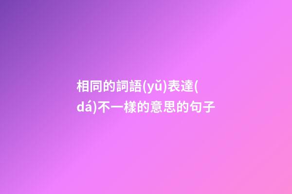 相同的詞語(yǔ)表達(dá)不一樣的意思的句子