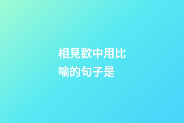 相見歡中用比喻的句子是