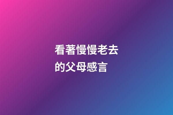 看著慢慢老去的父母感言
