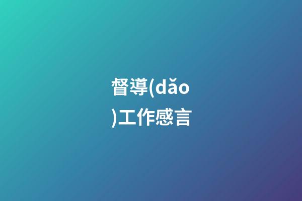 督導(dǎo)工作感言