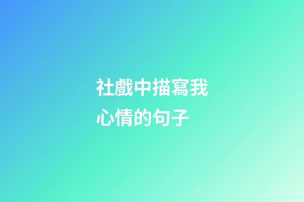 社戲中描寫我心情的句子
