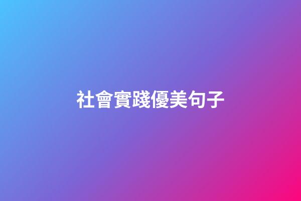 社會實踐優美句子