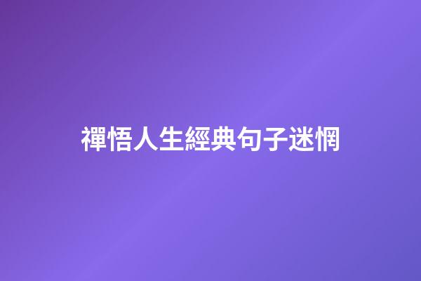 禪悟人生經典句子迷惘