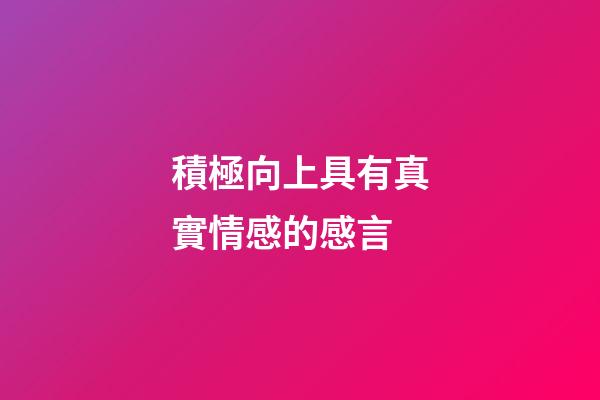 積極向上具有真實情感的感言