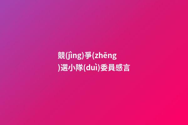 競(jìng)爭(zhēng)選小隊(duì)委員感言