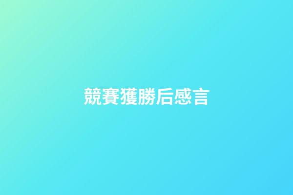 競賽獲勝后感言