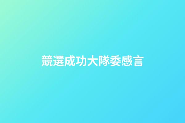競選成功大隊委感言