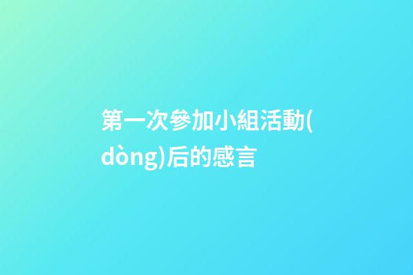 第一次參加小組活動(dòng)后的感言