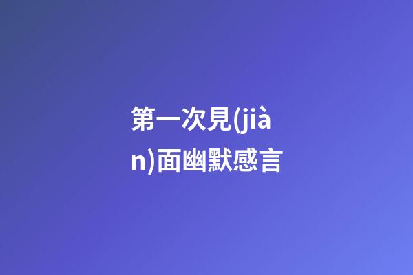 第一次見(jiàn)面幽默感言
