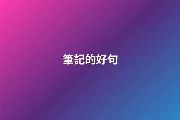 筆記的好句