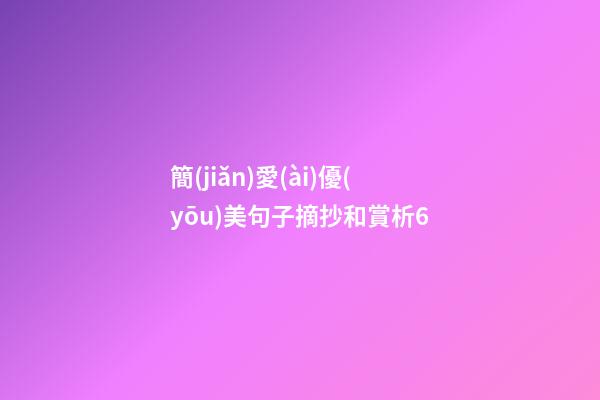 簡(jiǎn)愛(ài)優(yōu)美句子摘抄和賞析6