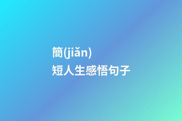 簡(jiǎn)短人生感悟句子