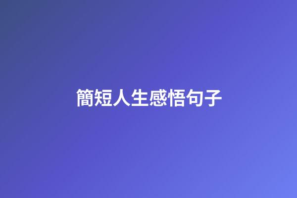 簡短人生感悟句子