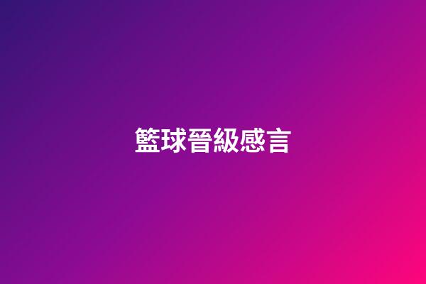 籃球晉級感言