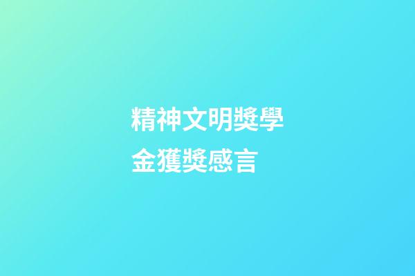 精神文明獎學金獲獎感言