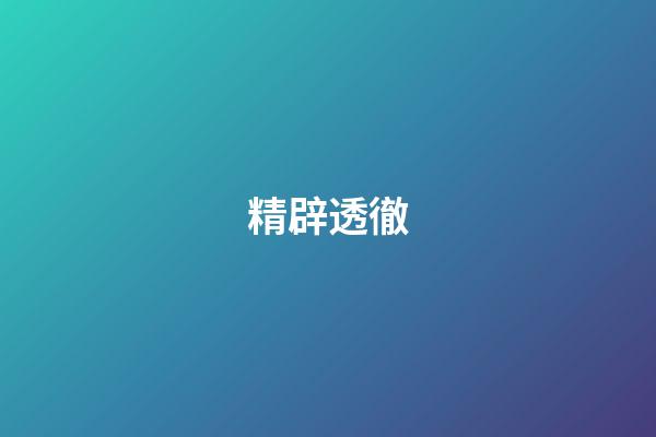 精辟透徹