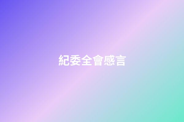紀委全會感言