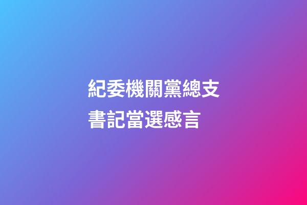 紀委機關黨總支書記當選感言