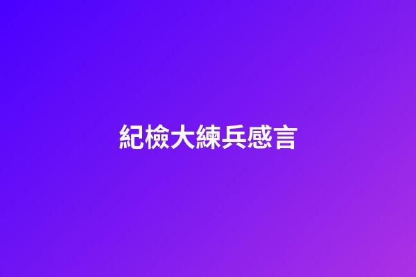 紀檢大練兵感言
