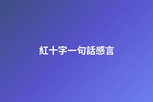 紅十字一句話感言
