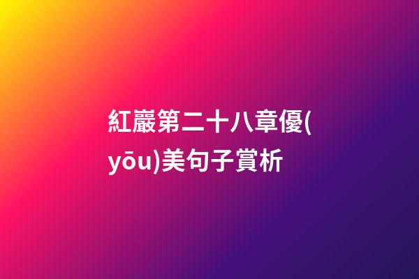 紅巖第二十八章優(yōu)美句子賞析