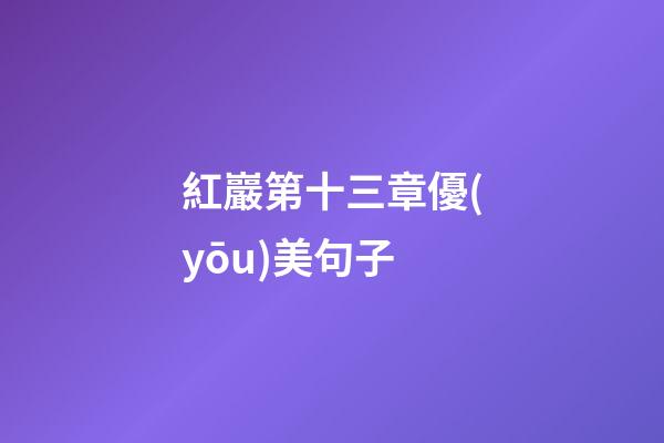 紅巖第十三章優(yōu)美句子