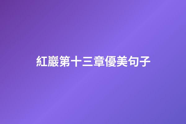 紅巖第十三章優美句子