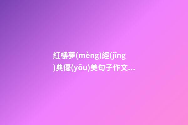 紅樓夢(mèng)經(jīng)典優(yōu)美句子作文素材