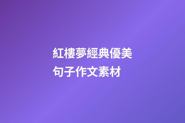 紅樓夢經典優美句子作文素材