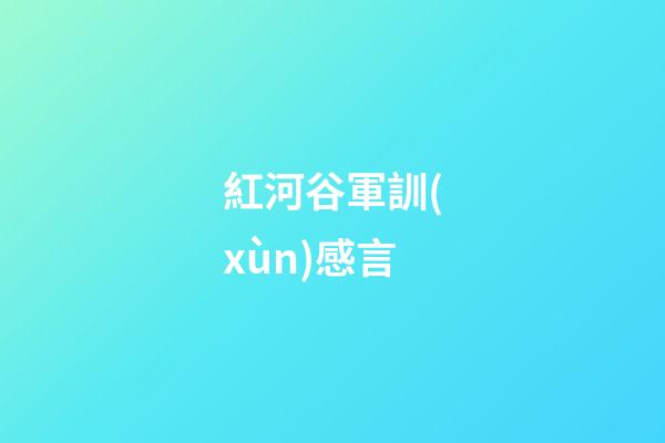 紅河谷軍訓(xùn)感言