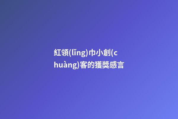 紅領(lǐng)巾小創(chuàng)客的獲獎感言