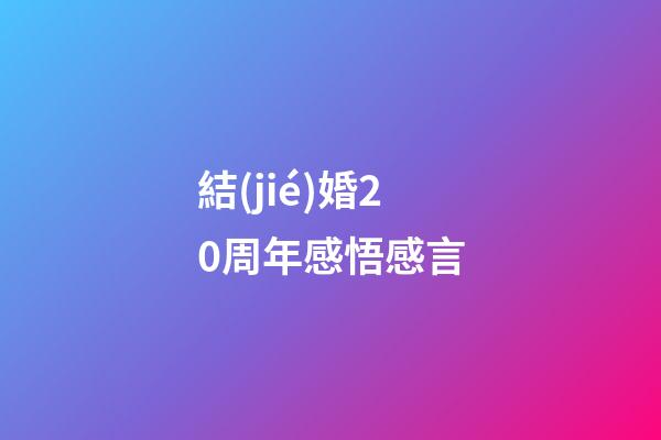 結(jié)婚20周年感悟感言