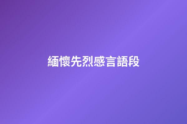 緬懷先烈感言語段